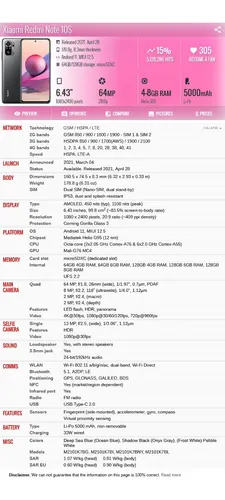 Xiaomi Redmi Note 10s M2101k7bl 8gb 128gb Dual Sim Duos