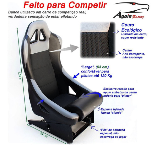 Banco Concha Águia Para Suporte Volante / Cockpit Simulador
