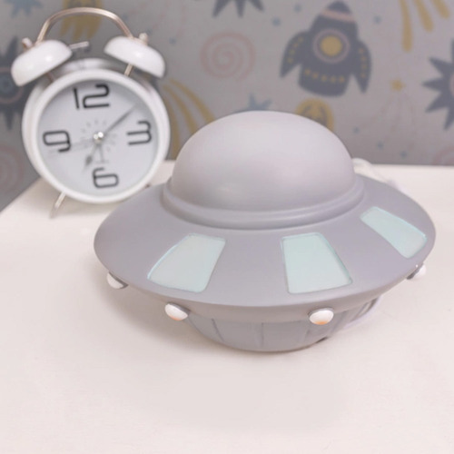 Lámpara Velador Luz De Noche Infantil Usb Ovni Color de la estructura Gris Color de la pantalla Gris