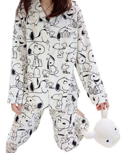 Lindo Pijama Animado De Manga Larga De Snoopy