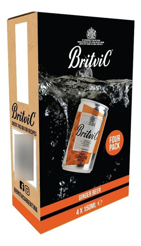 Ginger Beer Britvic Pack 4 Latas X 150ml Inglaterra