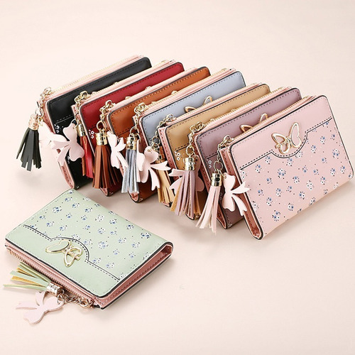 Cartera Corta Con Cremallera Y Hebilla De MĂșltiples Tarjetas