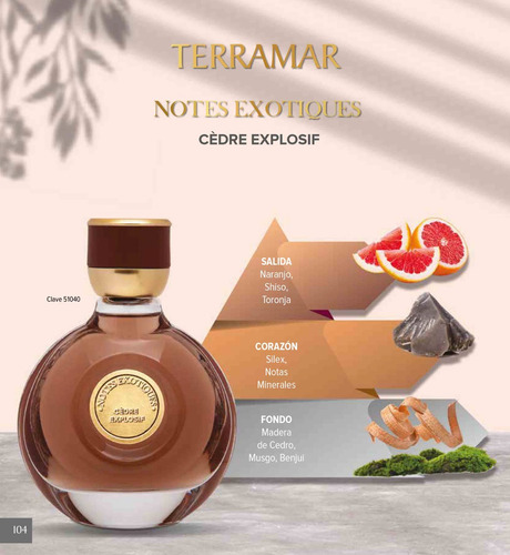 Perfume Terramar Notas E. Cèdre Explosif + Regalo + Catálogo