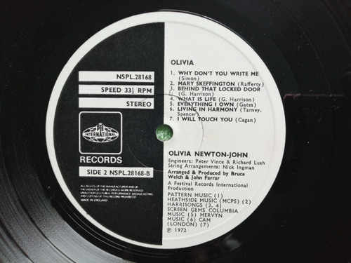 Eam Lp Vinilo Olivia Newton John 1972 Segundo Album Estudio (Usado)