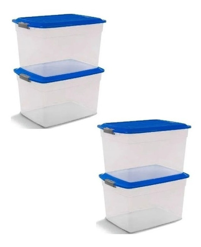 Cajas Organizadoras Apilables 42lts X4u Colombraro Plasticas