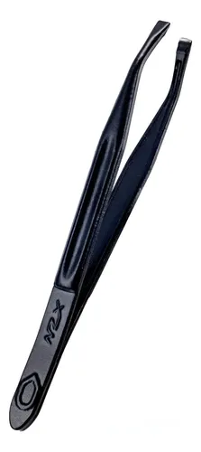 Pinça Sobrancelha Preta Profissional Nzx Mega Xzn Cor Preto Liso
