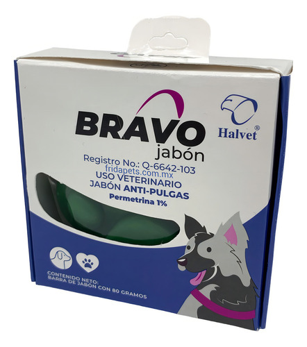 Jabon Anti-pulgas Y Garrapatas Para Perros Bravo 80g