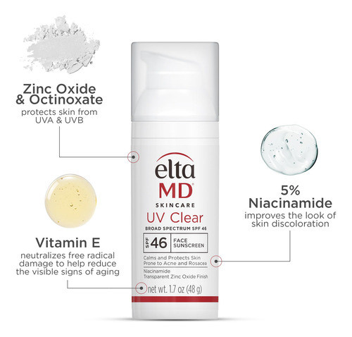 Protector Solar Eltamd Uv Clear Face Spf 46, 15 Ml, Sin Acei