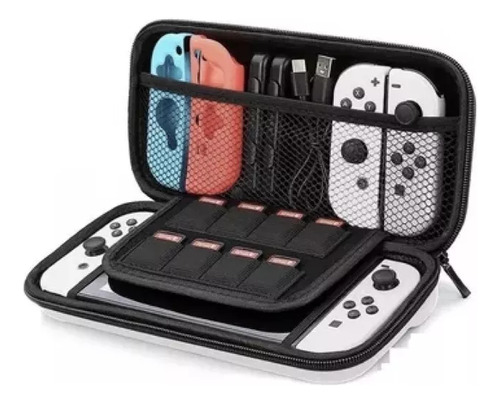Estuche Rígido Compatible Con N Switch Oled Funda Protector Negro