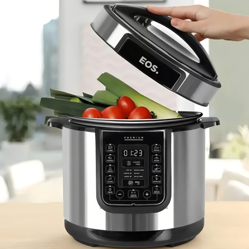 Panela Pressão Elétrica Multiuso Inox 6l Eos + Concha