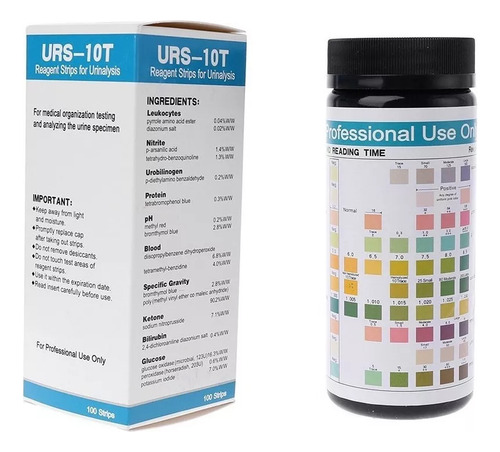 (1 Caja) Tiras Reactivas For Análisis De Orina Urs-10t (100