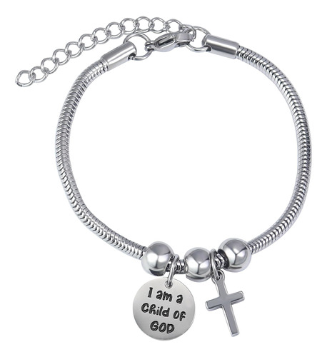 Hevont Biblia Versículo Cruz Pulsera Cristiana Oración Encan