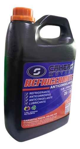 Refrigerante Naranja 20/80 Motores Gasolina/diesel Planta El