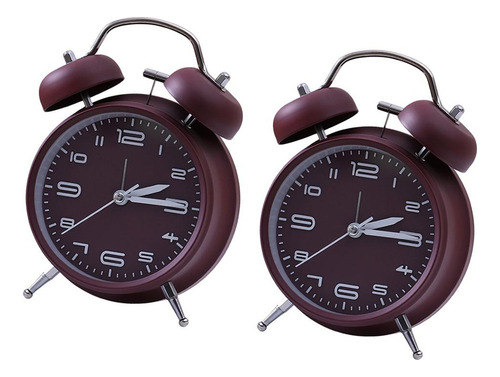 Aa 2pcs Reloj De De Cuerda Doble Campana Mecánica Clock