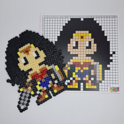Kit Plantillas Heroes Dc Pixel Art 5mm Midi Con Accesorios Color A Diámetro 5 Mm Largo 5 Mm
