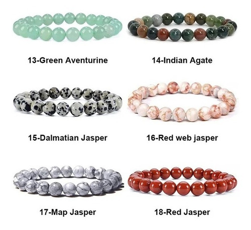 Imagen 3 de 8 de Pulseras De Piedras Hombres
