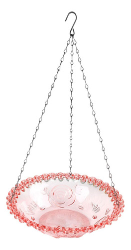 Banho De Pássaro Pendurado Birdfeeder Ao Ar Livre Rosa
