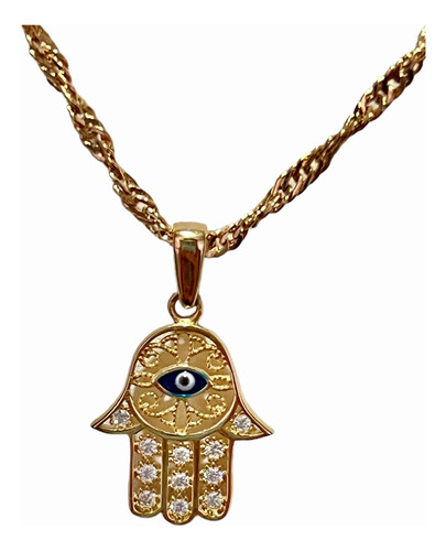 Dije Hamsa Mano De Fátima Oro 10 Kt Amuleto Gold Rush