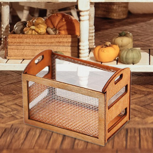 Mini Cesta De Madera Para Casa De Muñecas, Contenedor De