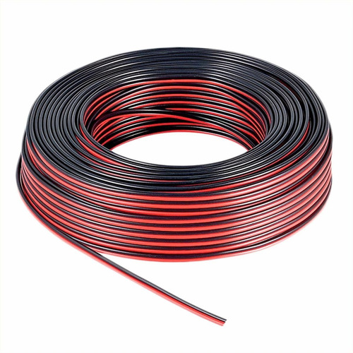 Cable Para Bafle 2 X  1.5 Mm Rojo Y Negro Rollo 100 Mts Baes