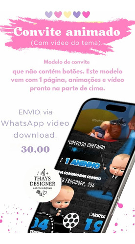 Convite Digital Infantil Personalizado Com O Tema