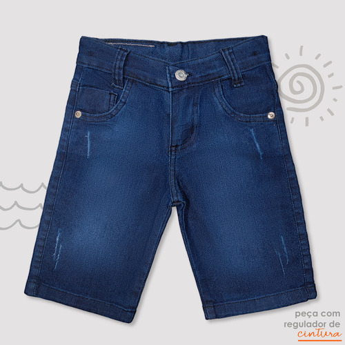 Bermuda Infantil Menino Sarja Short Jeans Juvenil 1-16 Anos