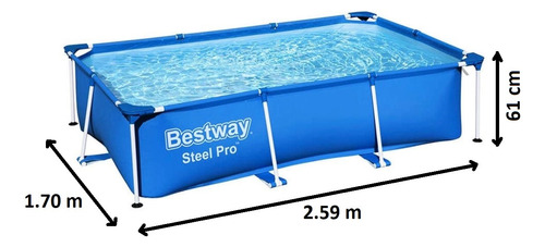 Alberca Estructural Rectangular Steel Pro 2.59m X 1.70m X 61