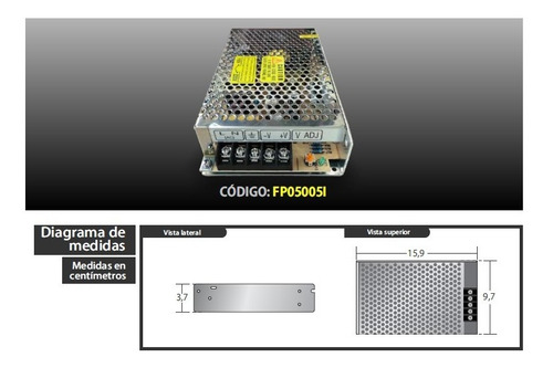 Fuente De Poder Conmutada 5v/50w/10amp/ip20/sydemex.
