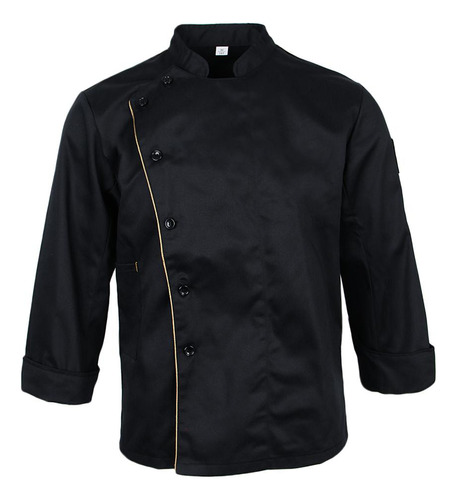 Chaqueta Chef Jacket Coat Oblicuo Confortable Suave L Negro