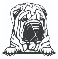 Comprar Calco Perro Shar Pei Vinilo Auto Motos Termos Notebook