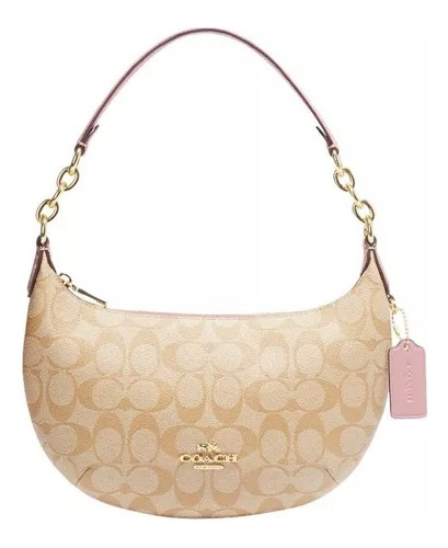 Bolsa Coach Dama Payton Hobo In Signature Canvas Gold/ Pink