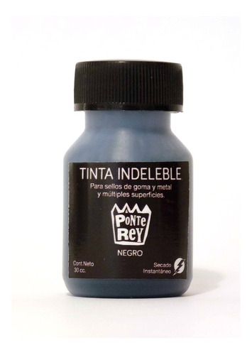 Tinta Para Sellos Indeleble 30cc - Negro