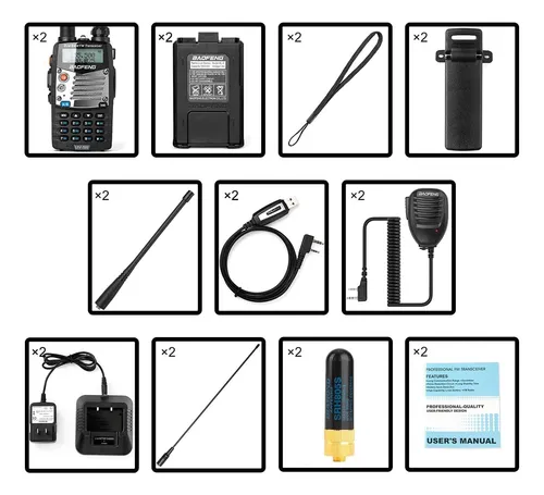 Baofeng Uv-5r - Radio De Mano De 8 W, Radio Bidireccional D.
