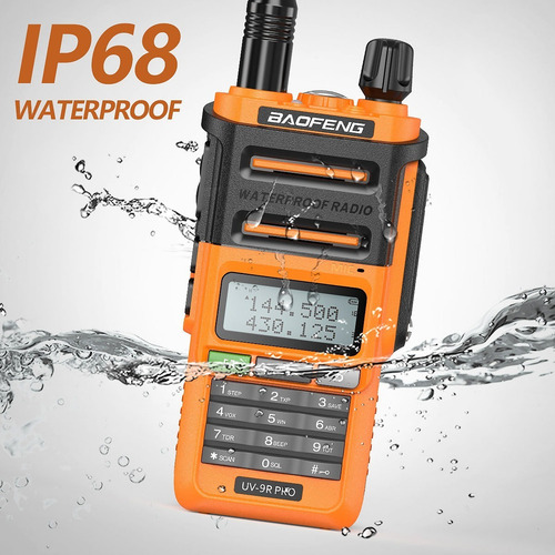 Imagem 4 de 10 de Rádio Ht Baofeng Uv-9r Pro Uhf Vhf Ip68 10w Uv 9r Laranja