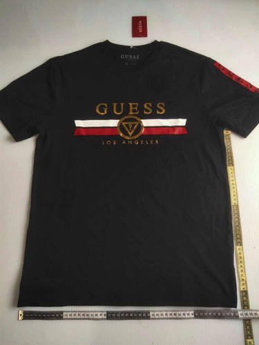 Playera Guess Mediana Negra Hombre Original