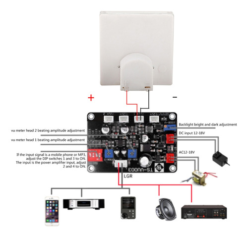 Medidor De Nível Db Level Header Vu Meter Audio Level Meter