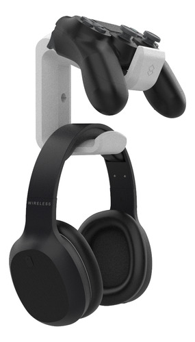 Suporte De Parede Compativel 1 Controle E Headset Ps5 Xbox Cor Branco