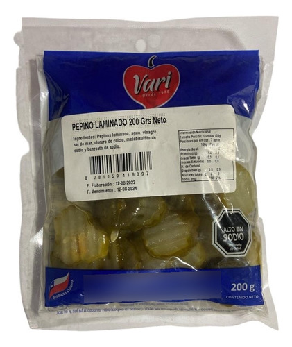 Pepino Laminado 200g Vari - Lireke