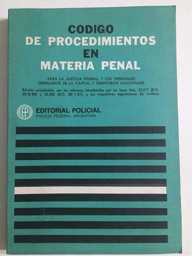 Código De Procedimiento En Materia Penal. Mario Chichizola