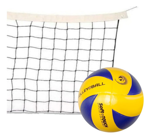 Pelota Voley Voleibol Vulcanizada Sintético + Red 3mts