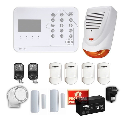 Imagen 1 de 5 de Kit Alarma Domiciliaria Inalambrica Casa Via Wifi/gsm/linea