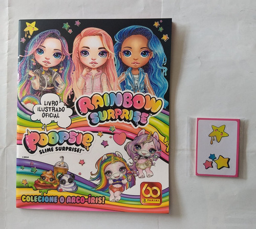 Álbum Poopsie Rainbow Surprise - Completo Figurinhas Coladas (Usado)