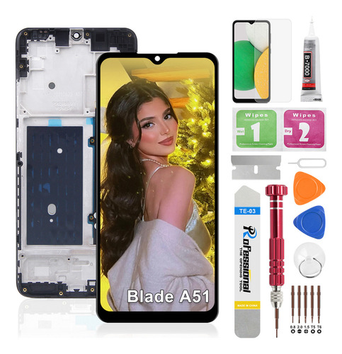Okbichi Pantalla Display Para Zte Blade A51 Con Marco