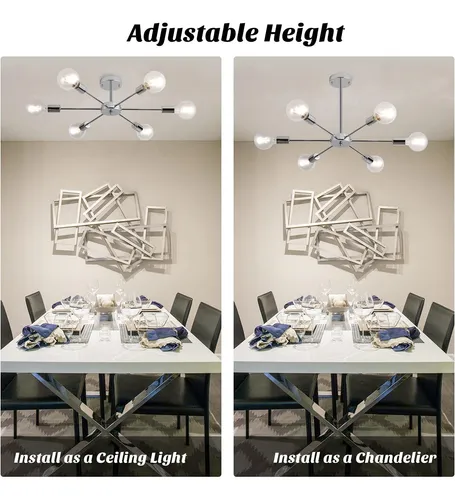 Lámpara De Araña Sputnik Moderna 6 Luces, Luz De Tech...