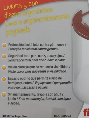 Mascara Protectora Facial Fischer Color Rojo
