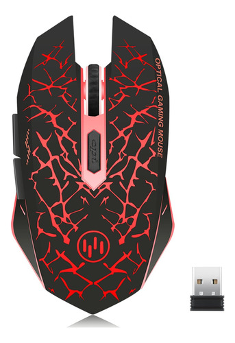 Mouse Gamer Tenmos K6 Inalambrico Led Red