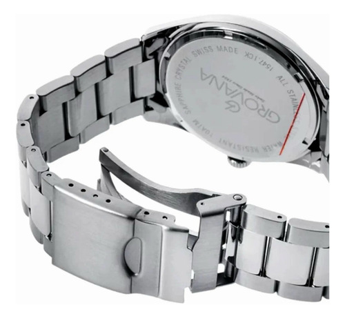 Reloj Grovana St. Andrews Gmt 1547.1132 Zafiro Sumergible Plateado Plateado Plateado