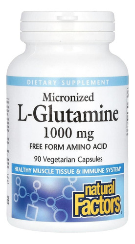 Factores naturales: L-glutamina micronizada 1000 mg, soporte