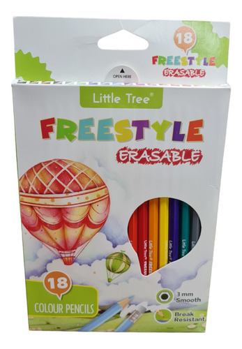 Lápis De Cor Apagável - Kittle Tree Freestyle 18 Cores