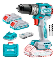 Comprar Taladro Percutor Y Atornillador Inalámbrico Total 20v, Industrial, Motor Sin Carbones, Mandril 13mm, 60nm - Con 2 Baterías 2.0ah Litio-ion, Cargador, Y Maletín - Tidli20602